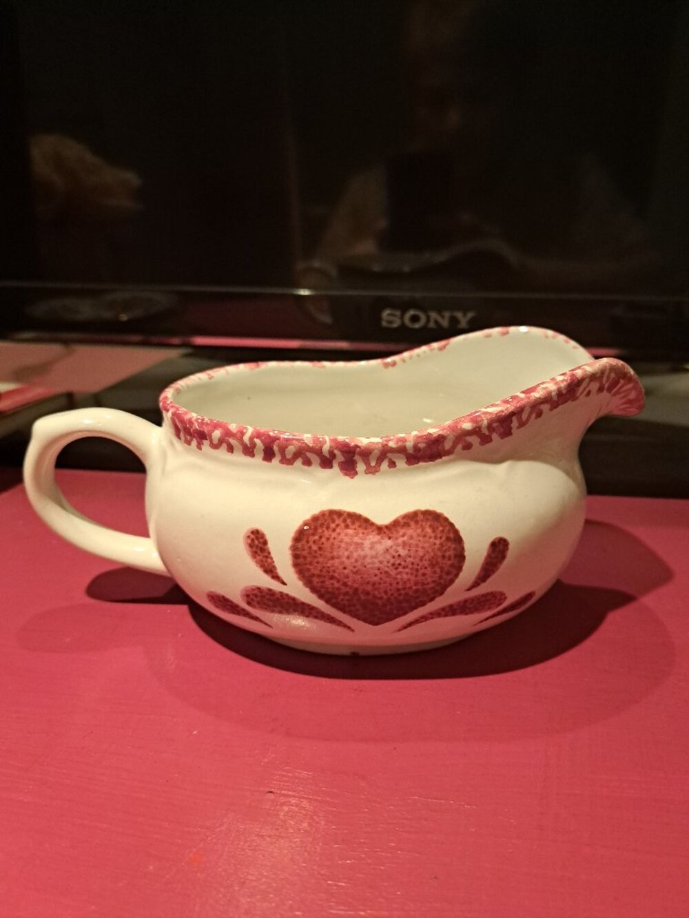 Stoneware Sponge Gravy Boat